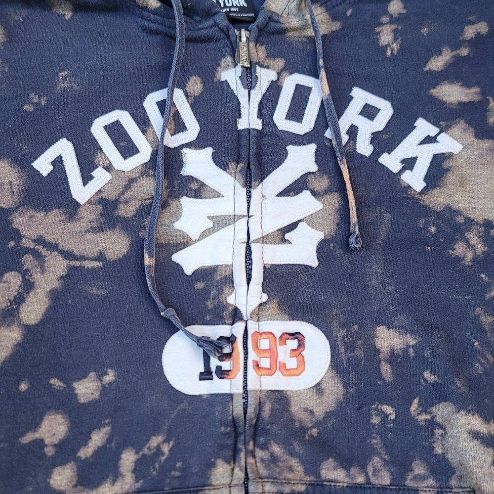 Vtg Zoo York Custom Bleach-dyed Hoodie - Picture 2 of 5